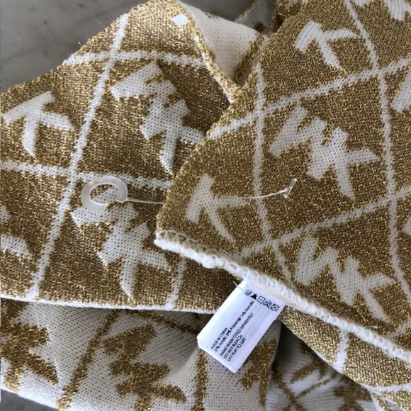 MICHAEL KORS Infinity Scarf Gold White Metallic NWOT - Picture 11 of 16